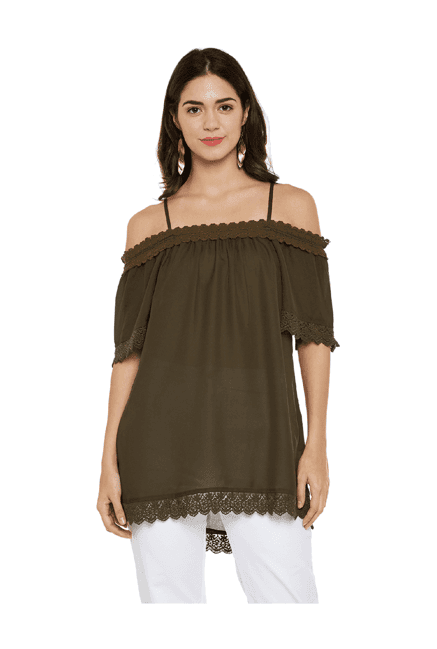 oxolloxo olive cold shoulder top