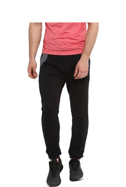 alcis black cotton polyblend track pants