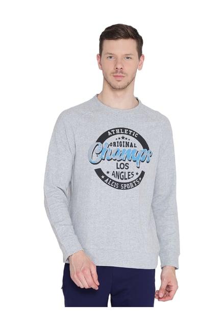 alcis grey melange printed sweatshirt