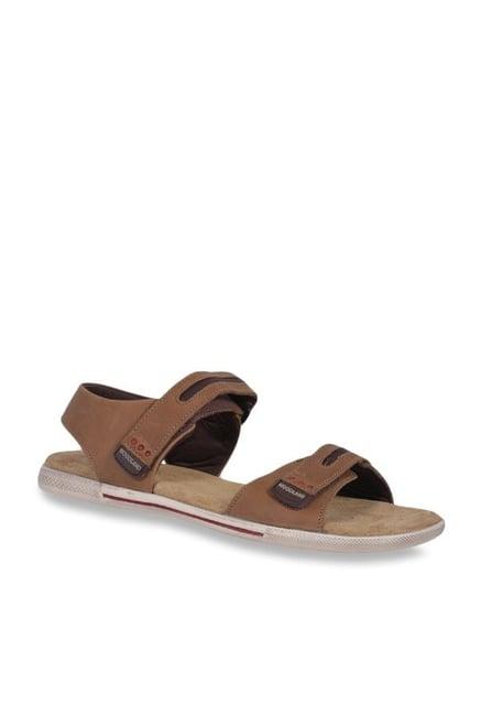 woodland men's camel floater sandals