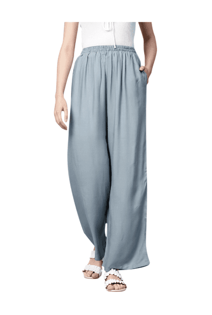 gerua grey regular fit rayon palazzo