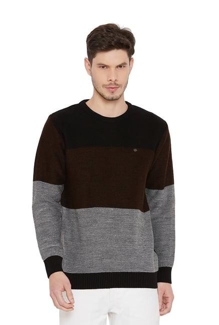 duke black & brown round neck sweater