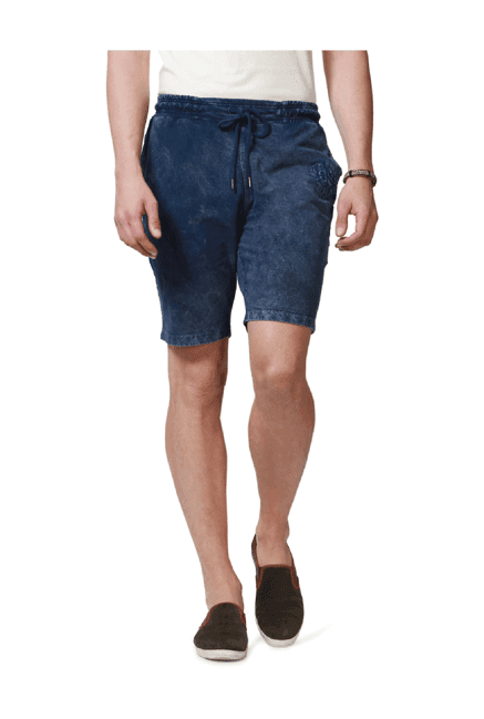 people blue regular fit shorts