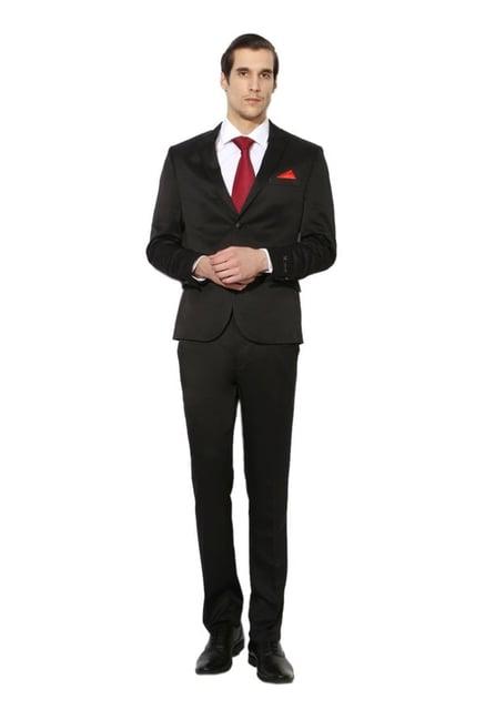 van heusen black full sleeves two piece suit