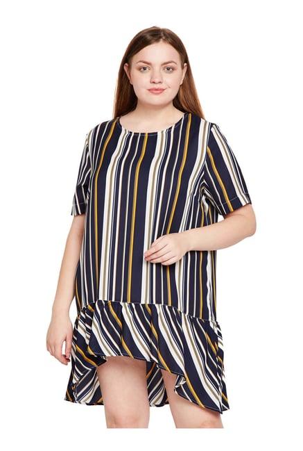 oxolloxo curves multicolor striped above knee dress