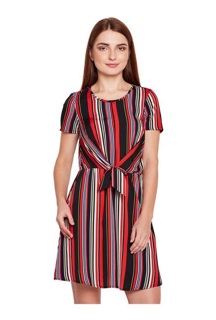 oxolloxo multicolor striped above knee dress