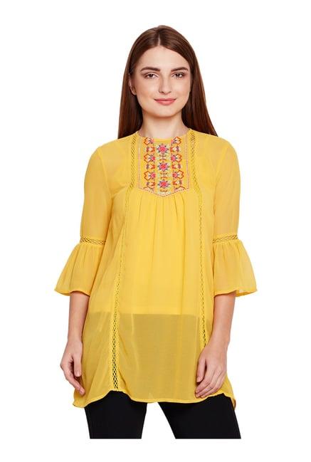 oxolloxo yellow embroidered tunic