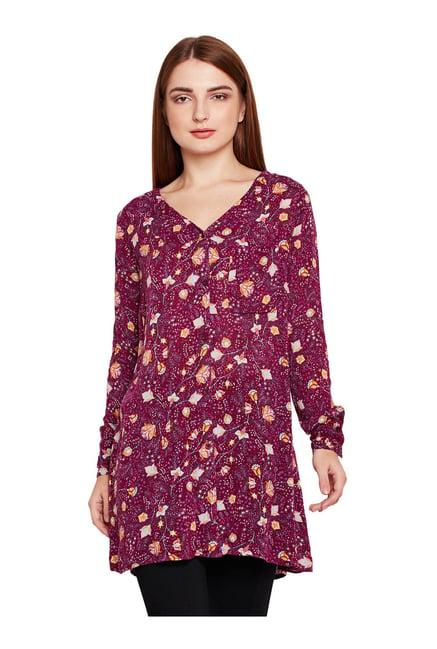 oxolloxo maroon printed tunic