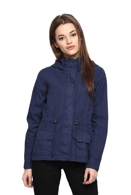 people navy cotton full sleeves jacket