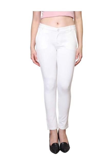 westwood white flat front trousers