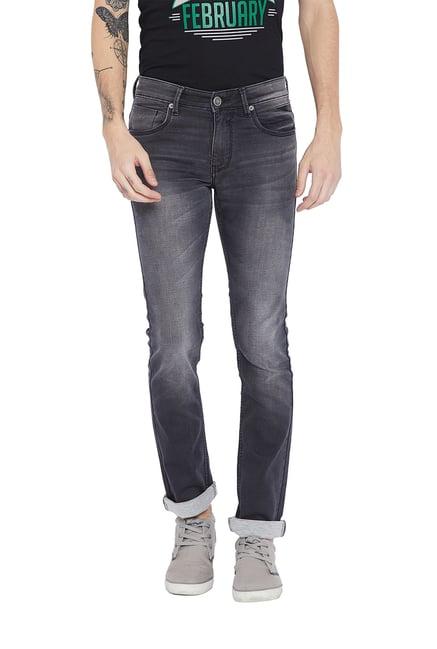 duke grey mid rise slim fit jeans