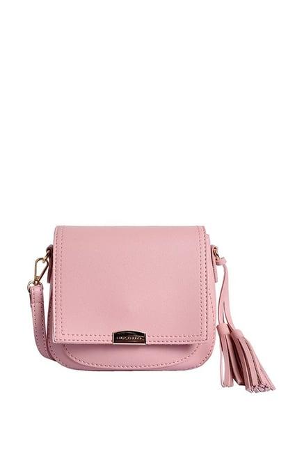 lino perros pink tassel flap sling bag