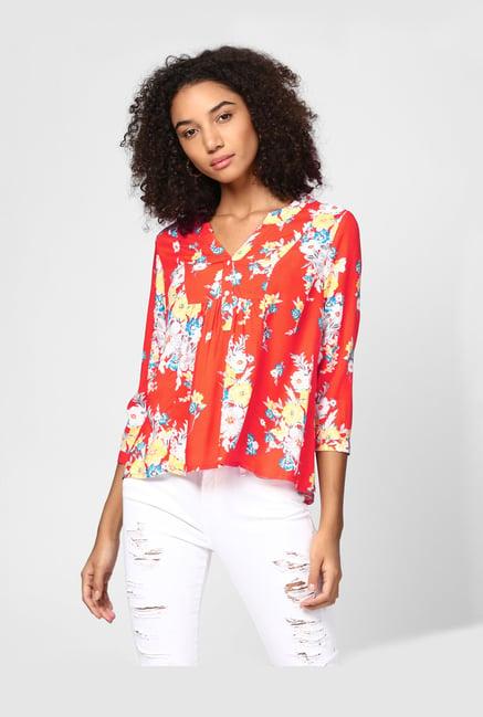 harpa orange floral print top