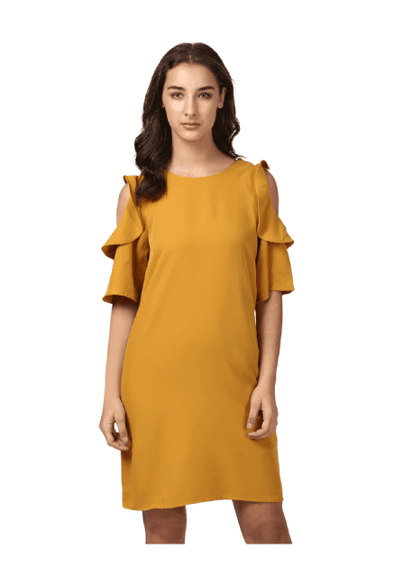 harpa mustard above knee dress