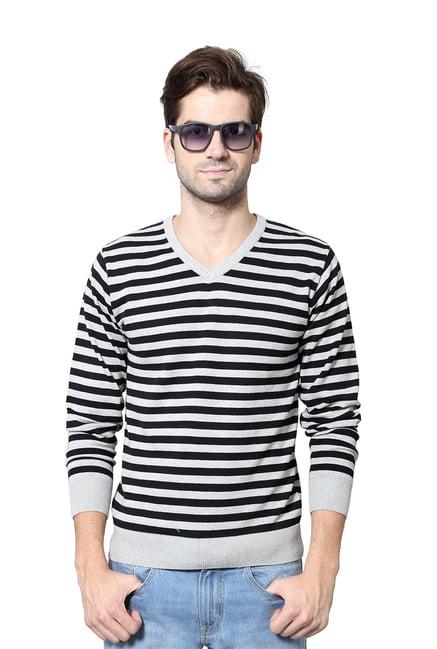 people grey & black striped sweater