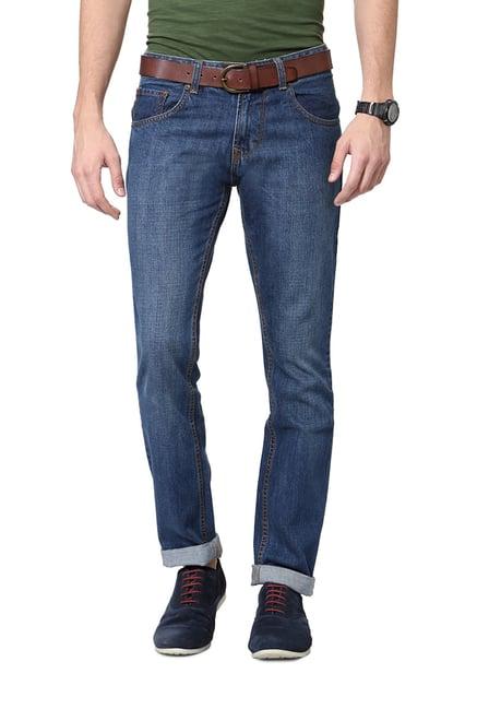 people blue slim fit mid rise jeans