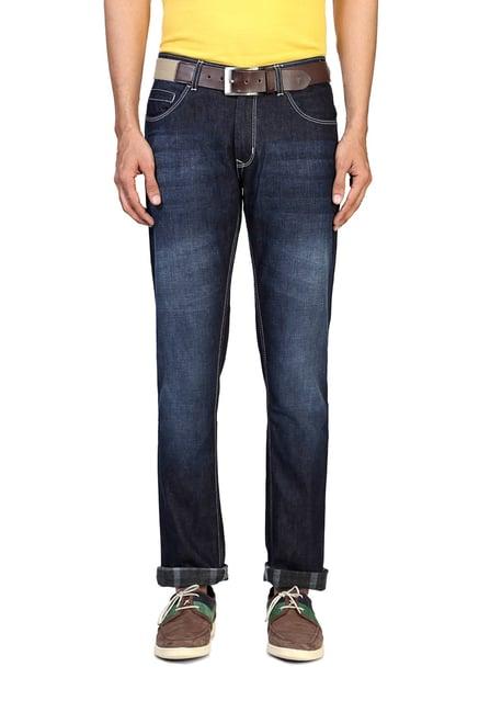 people navy mid rise regular fit jeans