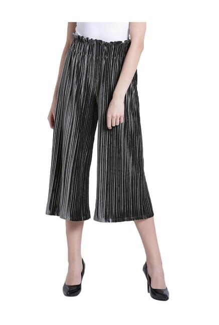 kazo grey striped culottes