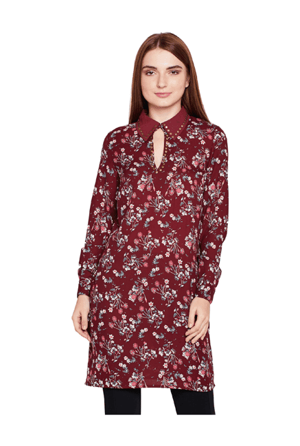 oxolloxo maroon printed tunic