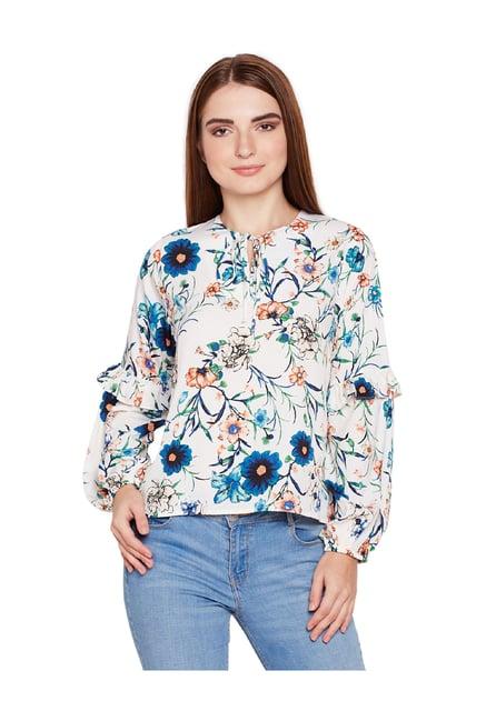 oxolloxo off white floral print top