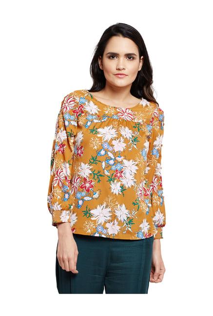 oxolloxo mustard printed top