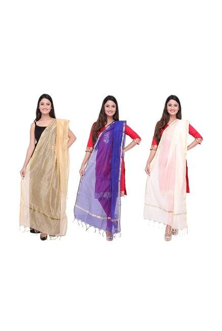 dupatta bazaar multicolored dupatta - pack of 3