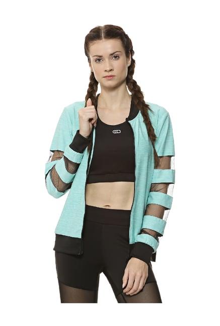 campus sutra turquoise textured sports jacket