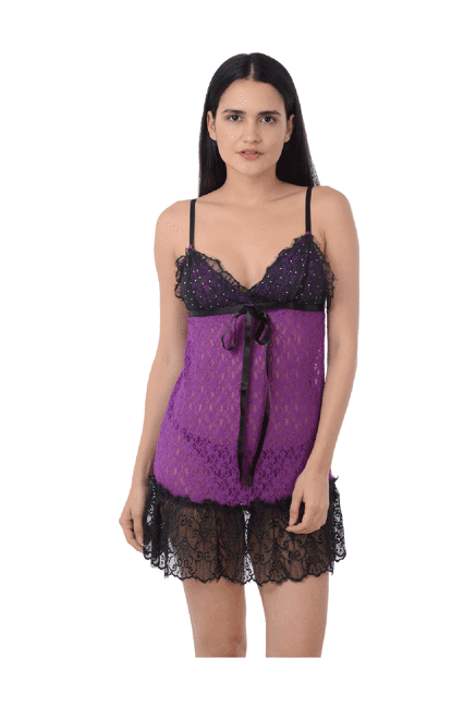 da intimo purple lace baby doll