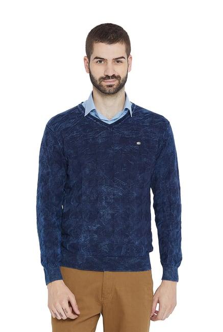 duke dark blue v-neck sweater