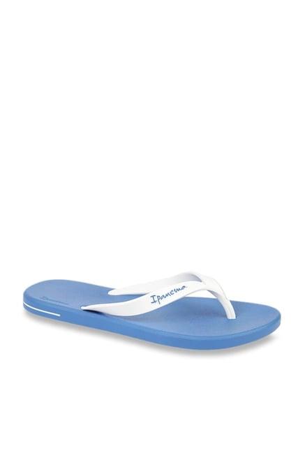 ipanema posto white & blue flip flops