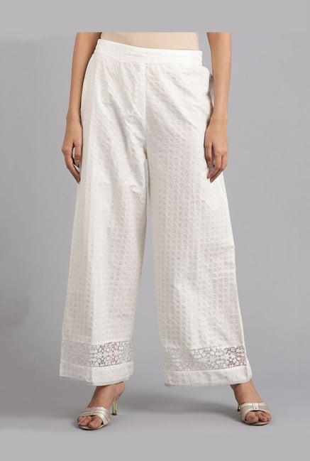 w white regular fit parallel pants