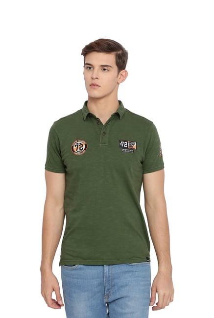 basics green polo t-shirt