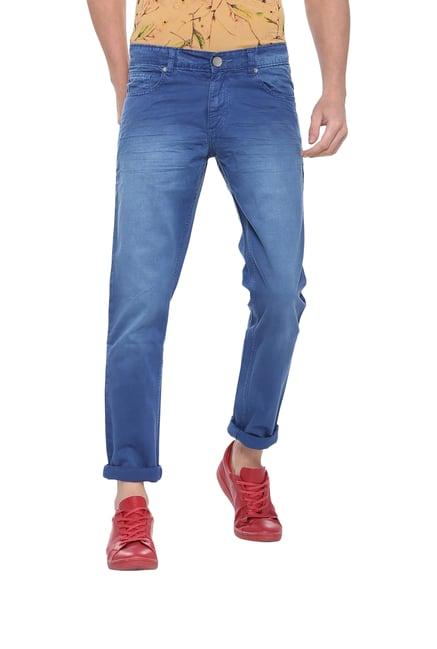 people blue regular fit lightly washed jeans