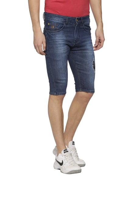 campus sutra blue casual shorts