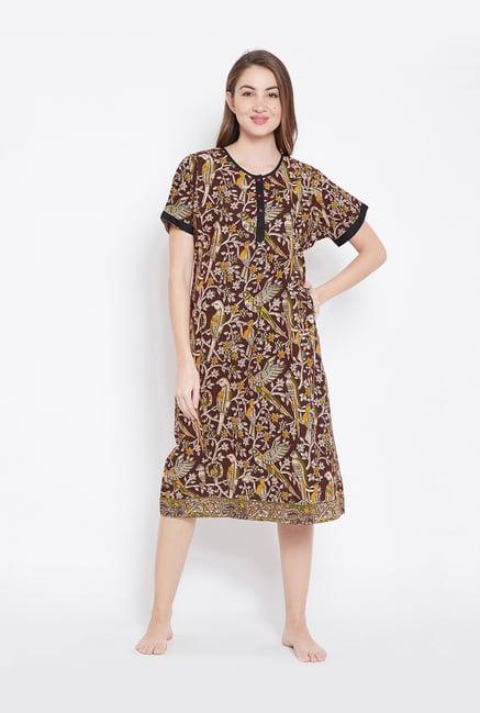 the kaftan company multicolor printed nightdress