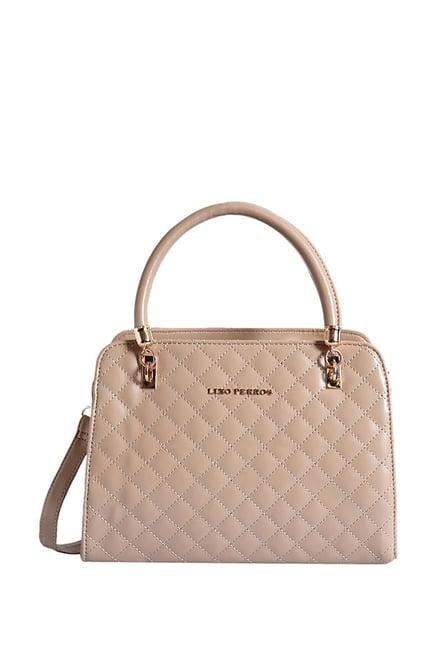 lino perros beige textured quilted handbag