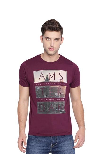 basics maroon crew t-shirt