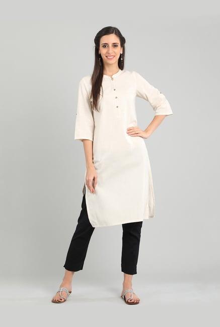 aurelia off white cotton kurta