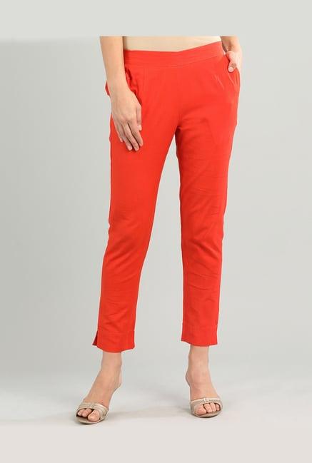 aurelia orange regular fit trousers