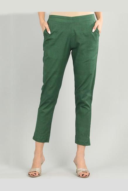 aurelia green regular fit trousers