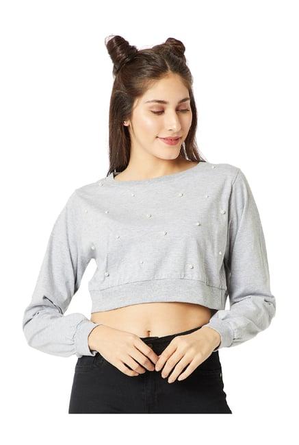 miss chase grey embellished top