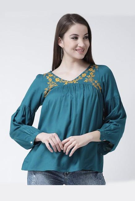 the vanca teal full sleeves top