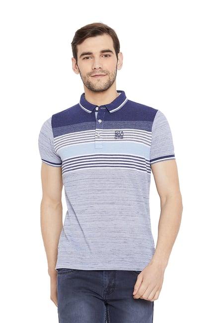 duke blue striped half sleeves t-shirt