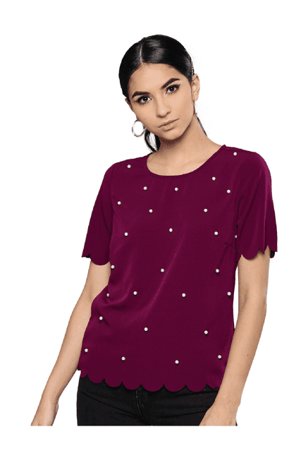 harpa wine embellished top