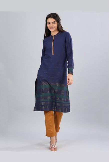 aurelia navy printed kurta