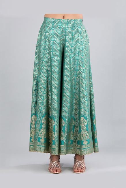 aurelia teal printed palazzos