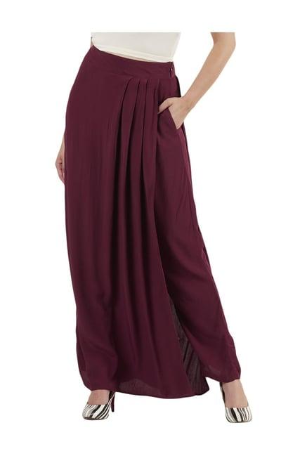 label ritu kumar burgundy comfort fit trousers