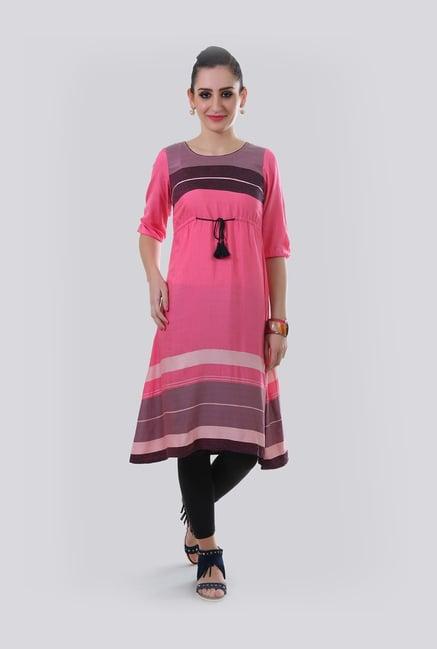 aurelia pink straight kurta