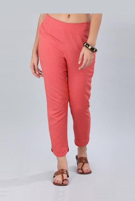 aurelia coral cotton cigarette pants