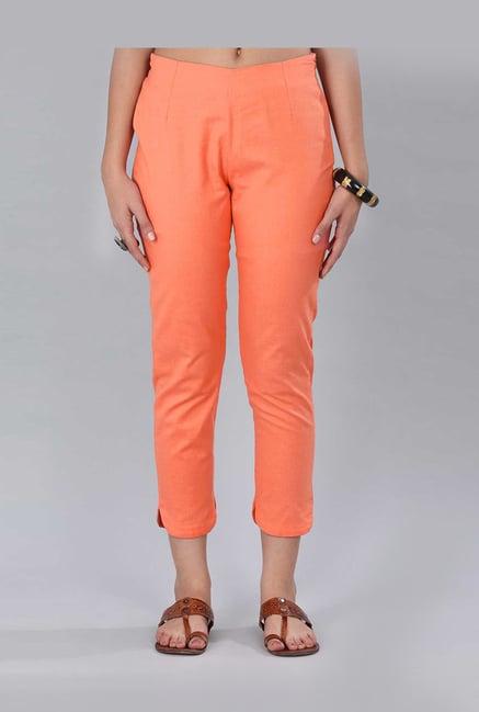 aurelia orange cotton cigarette pants